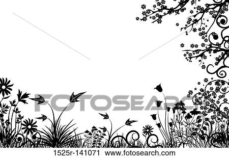 Floral frame, vector View Large Illustration Clip Art - Floral frame, vector. Fotosearch