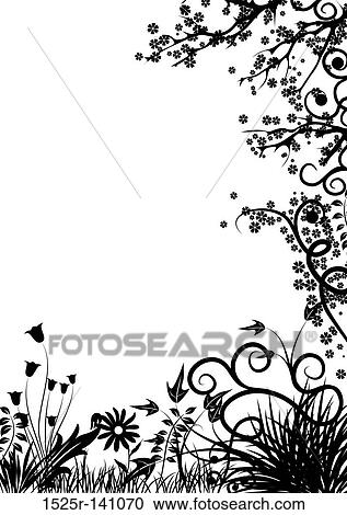 Floral frame, vector View Large Illustration Clipart - Floral frame, vector. Fotosearch