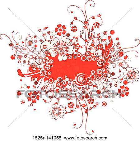 Floral frame, vector View Large Illustration Stock Illustration - Floral frame, vector. Fotosearch