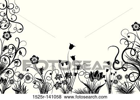 Floral frame, vector View Large Illustration Stock Illustration - Floral frame, vector. Fotosearch