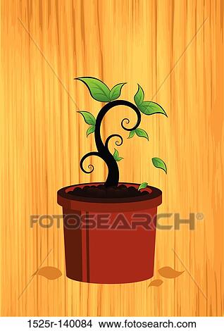 Floral Growth on Wood View Large Illustration Stock Illustration - Floral Growth on Wood. Fotosearch
