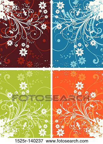 floral grunge backgrounds View Large Illustration Stock Illustration - floral grunge backgrounds. Fotosearch
