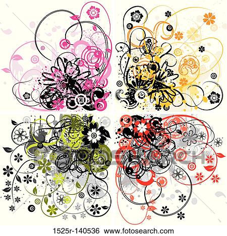 Floral grunge backgrounds, vector View Large Illustration Stock Illustration - Floral grunge backgrounds, vector. Fotosearch