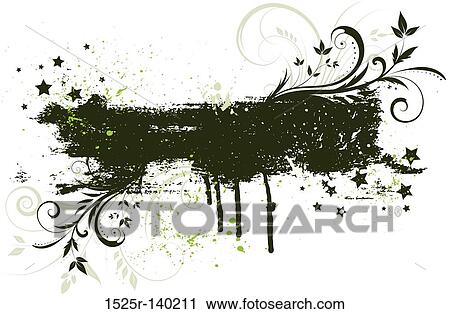 floral grunge View Large Illustration Clip Art - floral grunge. Fotosearch