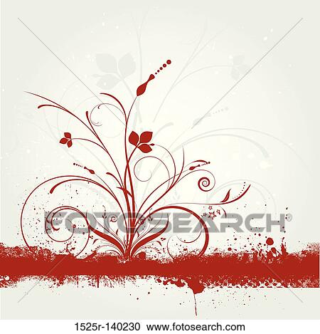 floral grunge View Large Illustration Clipart - floral grunge. Fotosearch