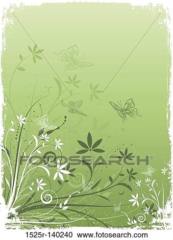Clipart - floral grunge. Fotosearch