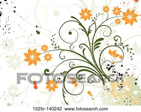 floral grunge View Large Illustration Drawing - floral grunge. Fotosearch