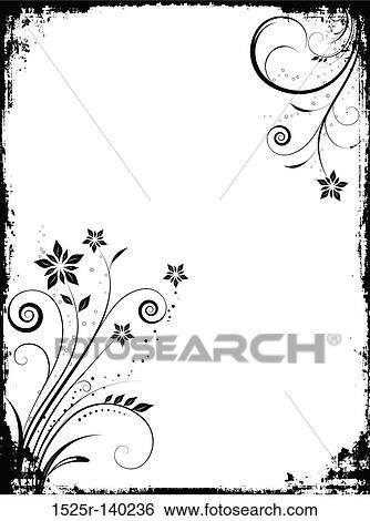 floral grunge frame View Large Illustration Stock Illustration - floral grunge frame. Fotosearch