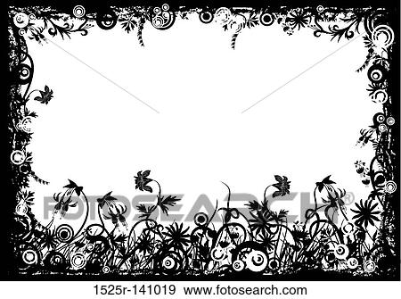Stock Illustration - Floral grunge frame, vector. Fotosearch