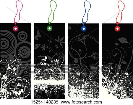 floral grunge labels View Large Illustration Stock Illustration - floral grunge labels. Fotosearch