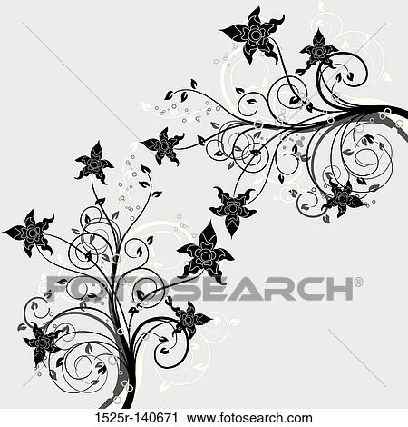 Floral ornamental background, vector View Large Illustration Clip Art - Floral ornamental background, vector. Fotosearch
