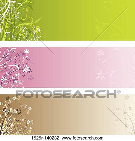 floral panels View Large Illustration Drawing - floral panels. Fotosearch