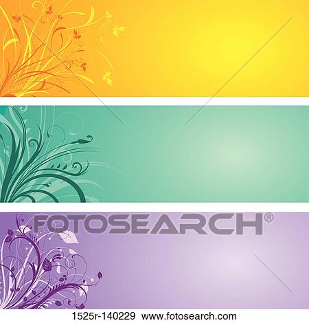 floral panels View Large Illustration Stock Illustration - floral panels. Fotosearch