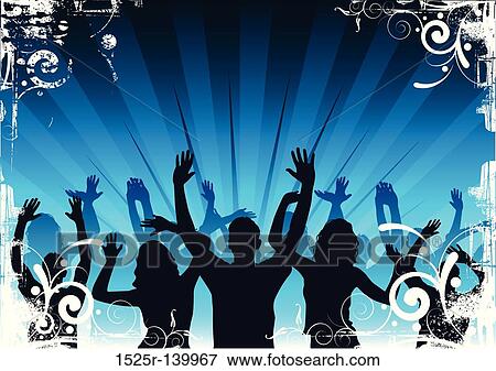 Stock Illustration - Floral Party Audience. Fotosearch