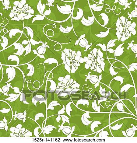 Drawing - Floral pattern, vector. Fotosearch