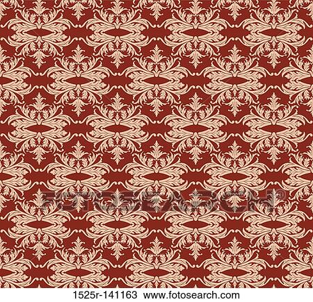 Drawing - Floral pattern, vector. Fotosearch