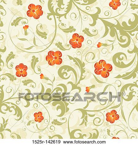 Floral seamless pattern, vector View Large Illustration Stock Illustration - Floral seamless pattern, vector. Fotosearch