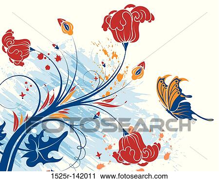 Flower background View Large Illustration Clip Art - Flower background. Fotosearch