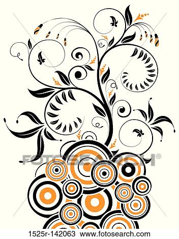 Drawing - Flower background. Fotosearch