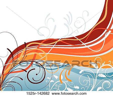 Drawing - Flower background. Fotosearch