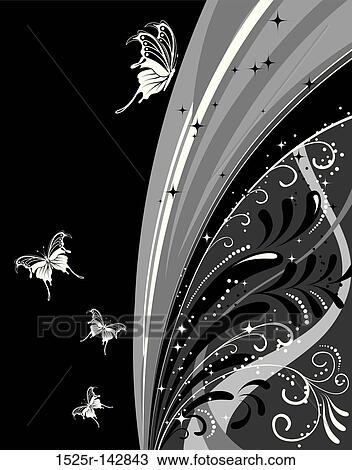 Drawing - Flower background. Fotosearch