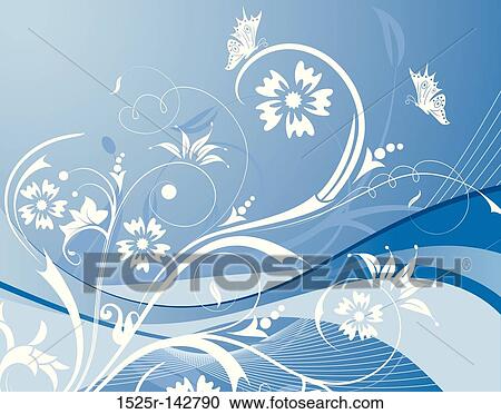 Flower background with butterfly View Large Illustration Clipart - Flower background with butterfly. Fotosearch