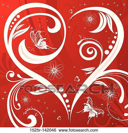 Flower background with heart View Large Illustration Stock Illustration - Flower background with heart. Fotosearch