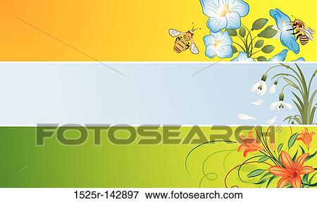 Flower banner View Large Illustration Stock Illustration - Flower banner. Fotosearch