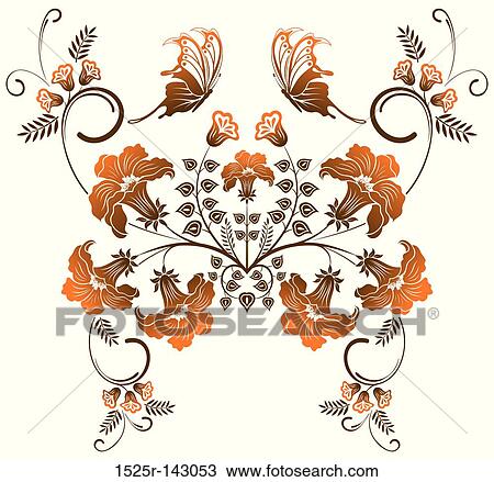 Flower border View Large Illustration Drawing - Flower border. Fotosearch