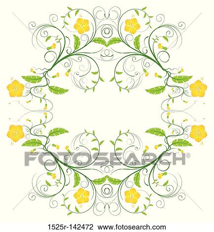 Flower frame View Large Illustration Drawing - Flower frame. Fotosearch