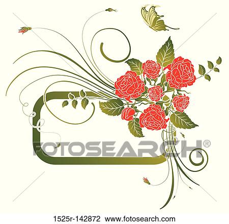 Flower frame View Large Illustration Drawing - Flower frame. Fotosearch