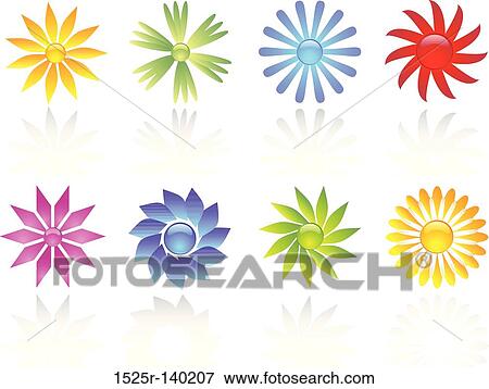flower icons View Large Illustration Stock Illustration - flower icons. Fotosearch