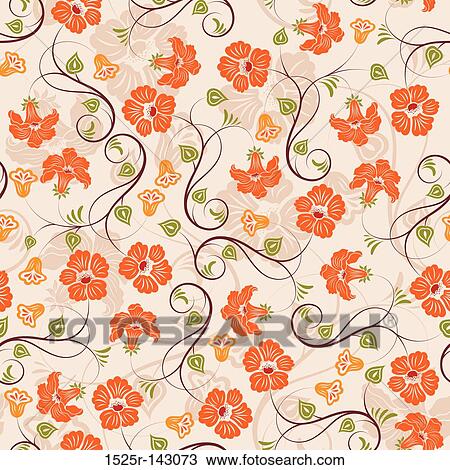 Drawing - Flower seamless pattern. Fotosearch