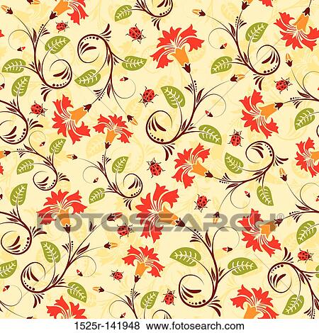 Flower seamless pattern View Large Illustration Stock Illustration - Flower seamless pattern. Fotosearch