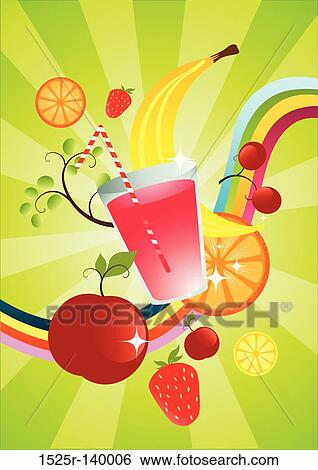 fresh Fruit Smoothie View Large Illustration Stock Illustration - fresh Fruit Smoothie. Fotosearch