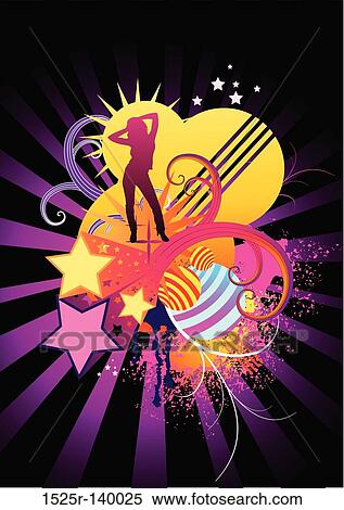 Stock Illustration - Funky Dance Elements. Fotosearch