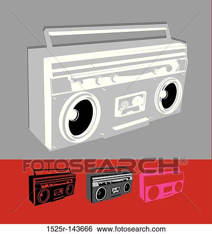 Stock Illustration - Ghettoblaster. Fotosearch