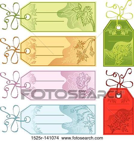 Gift tags, vector View Large Illustration Stock Illustration - Gift tags, vector. Fotosearch