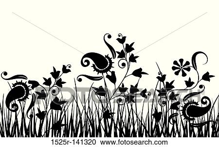 Grass and flower, vector View Large Illustration Clipart - Grass and flower, vector. Fotosearch
