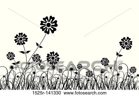 Grass and flower, vector View Large Illustration Clipart - Grass and flower, vector. Fotosearch