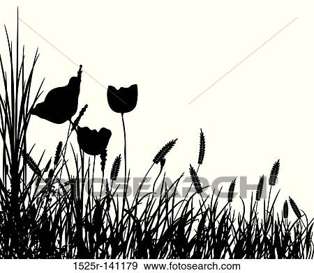 Grass and flower, vector View Large Illustration Stock Illustration - Grass and flower, vector. Fotosearch