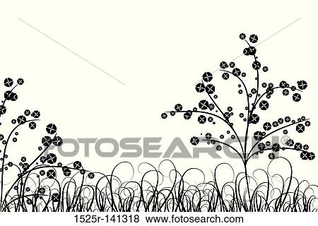Grass and flower, vector View Large Illustration Stock Illustration - Grass and flower, vector. Fotosearch