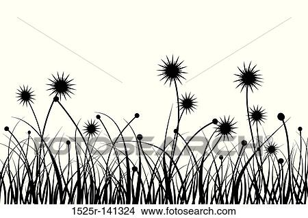 Grass and flower, vector View Large Illustration Stock Illustration - Grass and flower, vector. Fotosearch