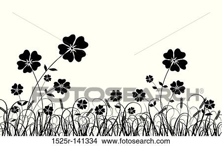 Grass and flower, vector View Large Illustration Stock Illustration - Grass and flower, vector. Fotosearch
