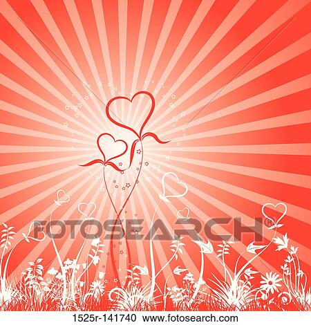Grass and hearts, vector View Large Illustration Clipart - Grass and hearts, vector. Fotosearch
