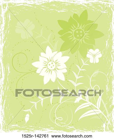 Grunge background flower, elements for design, vector View Large Illustration Clip Art - Grunge background flower, elements for design, vector. Fotosearch