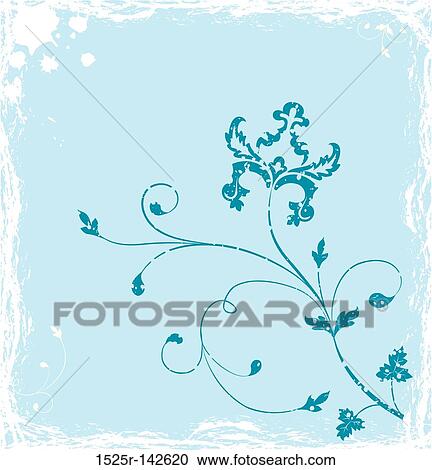 Grunge background flower, elements for design, vector View Large Illustration Clipart - Grunge background flower, elements for design, vector. Fotosearch
