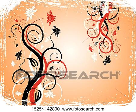 Grunge background flower, elements for design, vector View Large Illustration Clipart - Grunge background flower, elements for design, vector. Fotosearch