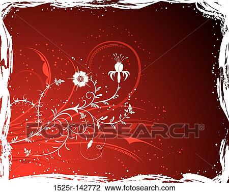 Grunge background flower, elements for design (Vector) View Large Illustration Drawing - Grunge background flower, elements for design (Vector). Fotosearch