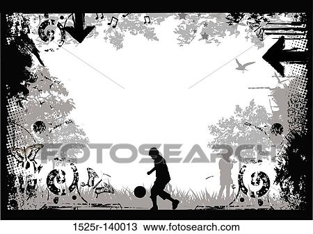 Grunge Border Background View Large Illustration Drawing - Grunge Border Background. Fotosearch